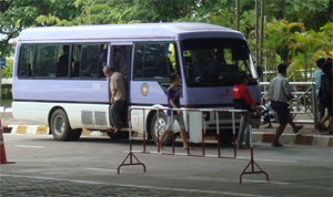 Shuttle bus at Lao-Thai Friendship Bridge #1