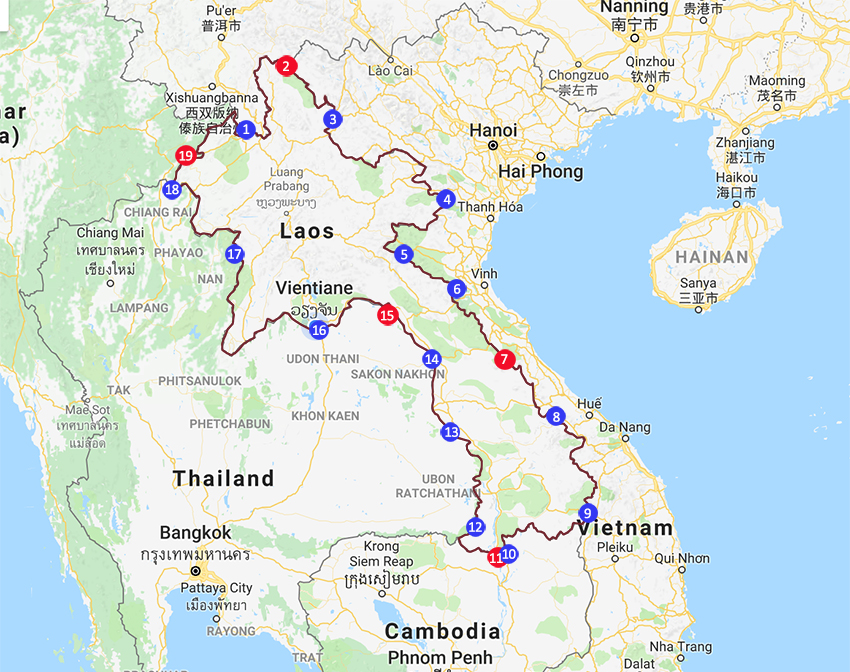 Cambodia Thailand Border Crossing Map Laos Border Crossing Points