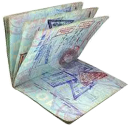 Passport with immigration stamp